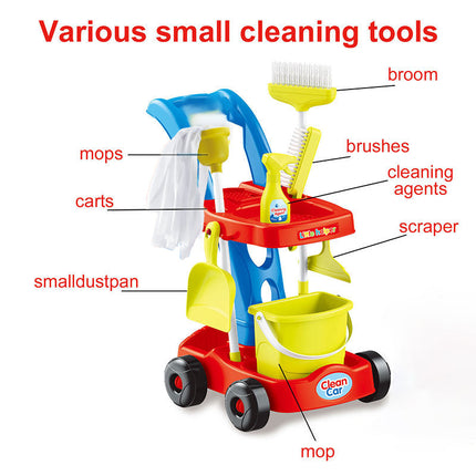 عربة أدوات تنظيف للأطفال | Kids Cleaning Trolley Play Set