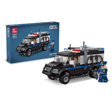 JIE STAR City Riot Truck Building Block Set – Model 54113 | لعبة تركيب شاحنة مكافحة الشغب من جي ستار سيتي – موديل 54113