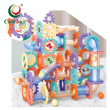 لعبة مسار الكرات التركيبية التعليمية | DIY Marble Run Construction Building Set