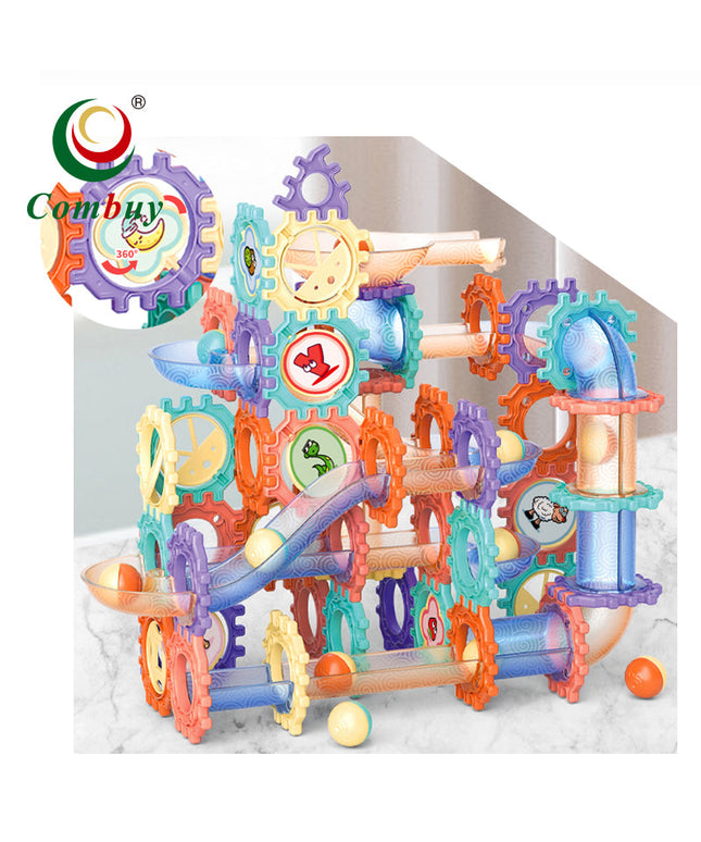 لعبة مسار الكرات التركيبية التعليمية | DIY Marble Run Construction Building Set