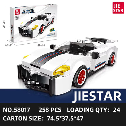 JIE STAR GT Racing Car Building Block Set – 258 Pieces | لعبة تركيب سيارة سباق جي تي من جي ستار – 258 قطعة
