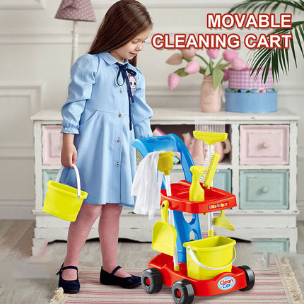 عربة أدوات تنظيف للأطفال | Kids Cleaning Trolley Play Set