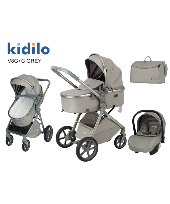 Kidilo Stroller V8G + car seat | عربة أطفال كيديلو V8G