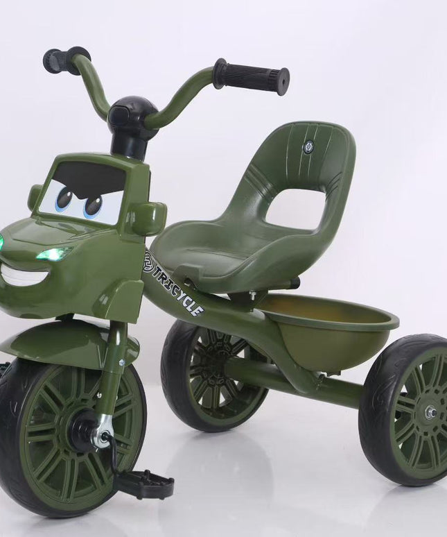 Kids Cartoon Tricycle with Storage Basket | دراجة ثلاثية للأطفال بتصميم كرتوني مع سلة تخزين