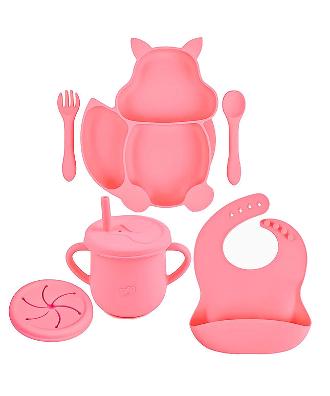 Silicone food set and two silicone spoons | طقم طعام سيليكون ومعلقتين سيليكون