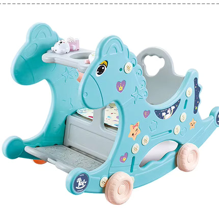 3-in-1 Kids Rocking Horse, Ride-On & Activity Seat with Music and Lights – 6M+
