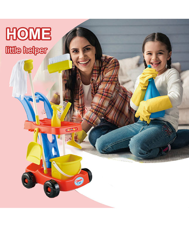 عربة أدوات تنظيف للأطفال | Kids Cleaning Trolley Play Set