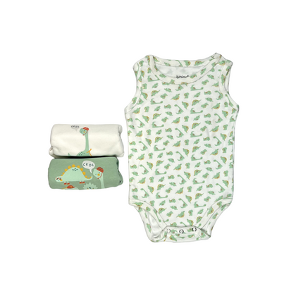 Junior Baby Bodysuit Sleeveless Baby Girl - Green,Animal Print