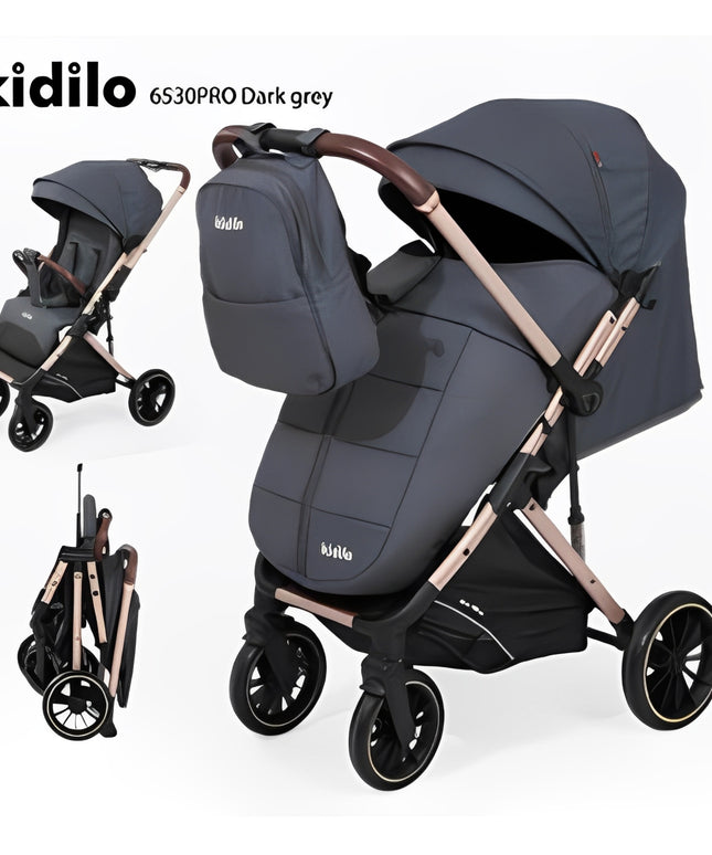 Kidilo 6530 PRO with Mom Backpack and Cover |  عربية كيديلو ذراع قلاب مع شنطة ظهر و غطاء