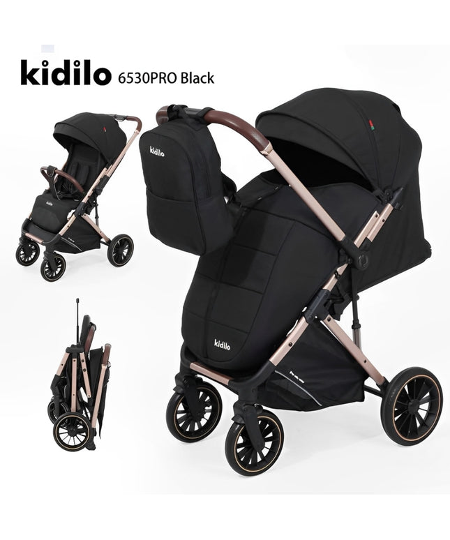 Kidilo 6530 PRO with Mom Backpack and Cover |  عربية كيديلو ذراع قلاب مع شنطة ظهر و غطاء