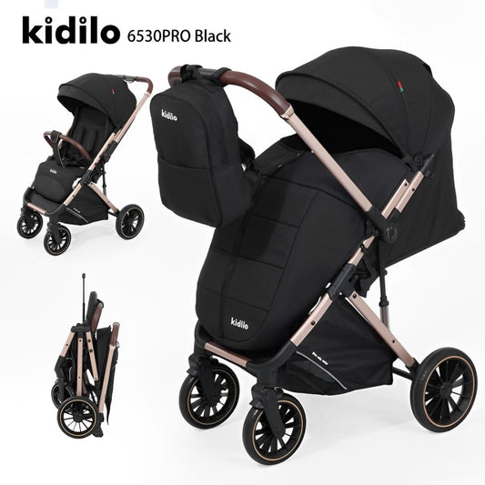 Kidilo Flip Arm Stroller with Mom Backpack 6530PRO | عربية كيديلو ذراع قلاب مع شنطة ظهر للام