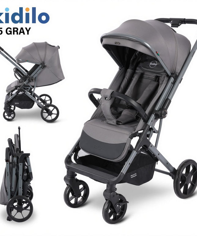 Kidilo B5 Foldable Baby Stroller - gray - 2