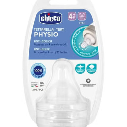 Chicco TEATS PERFECT 5 4M+ FAST SIL 2 PCS