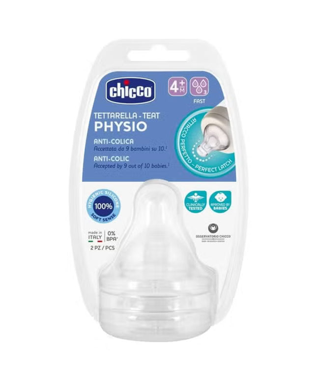 Chicco TEATS PERFECT 5 4M+ FAST SIL 2 PCS