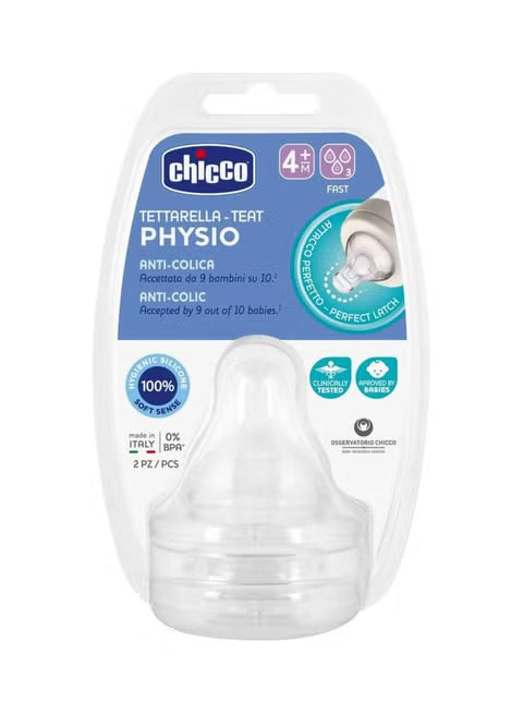 Chicco TEATS PERFECT 5 4M+ FAST SIL 2 PCS