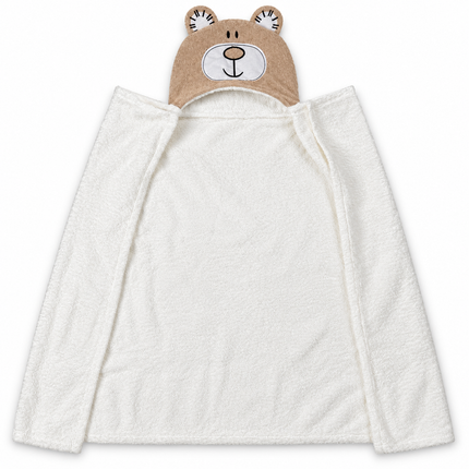Junior Baby Hooded Bath Towel with Cute bear Design 4-0601 | منشفة استحمام أطفال جونيور بغطاء رأس بتصميم دبدوب لطيف (Copy)
