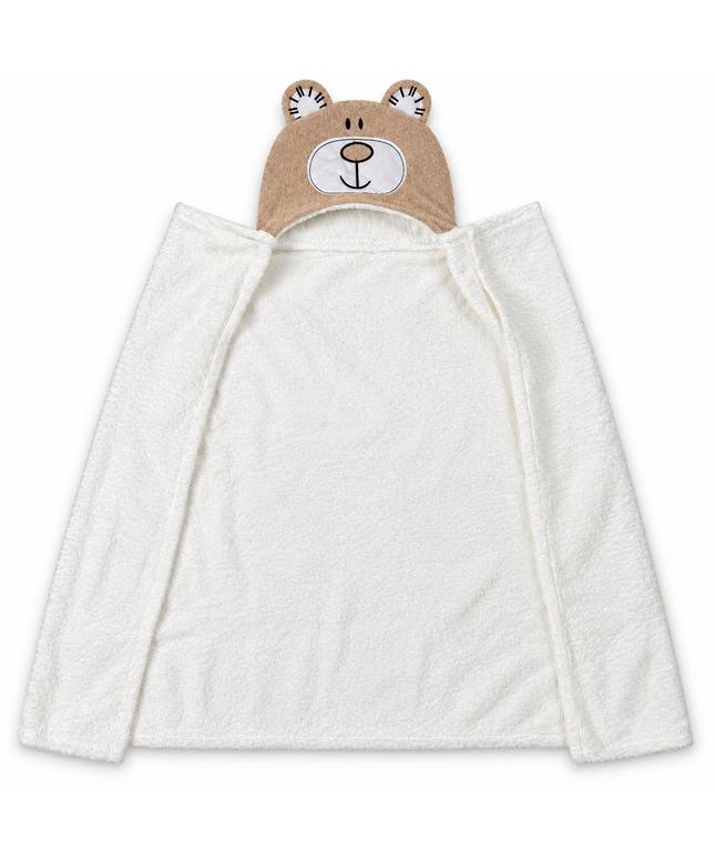 Junior Baby Hooded Bath Towel with Cute bear Design 4-0601 | منشفة استحمام أطفال جونيور بغطاء رأس بتصميم دبدوب لطيف (Copy)
