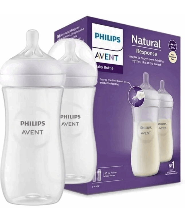 Philips Avent Natural Response Bottle  (3m+) 330ml- 2 Pack