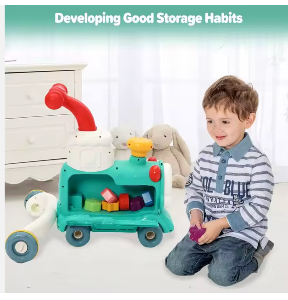 5 in 1 Baby Walker Steam Ride on Train Multi-function