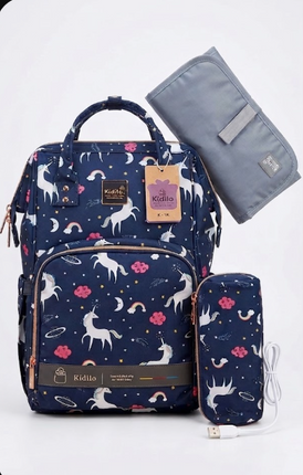 Kidilo All-in-One Diaper Bag with heat USB K18 -حقيبة أطفال