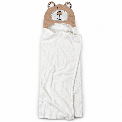 Junior Baby Hooded Bath Towel with Cute bear Design 4-0601 | منشفة استحمام أطفال جونيور بغطاء رأس بتصميم دبدوب لطيف (Copy)
