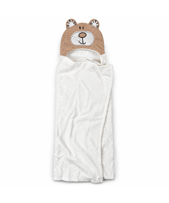 Junior Baby Hooded Bath Towel with Cute bear Design 4-0601 | منشفة استحمام أطفال جونيور بغطاء رأس بتصميم دبدوب لطيف (Copy)