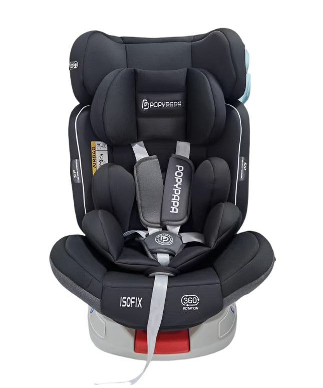 POPPYPAPA Car Seat Stage 2 & 3 Isofix 360 Degree 360A |  كارسيت بوبي بابا مرحلة ثانية وثالثة ايزوفكس 360 درجة