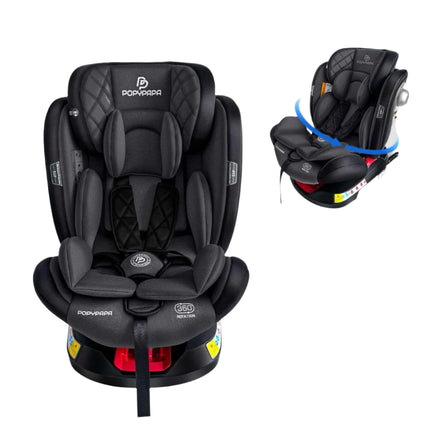 POPPYPAPA Car Seat Stage 2 & 3 Isofix 360 Degree CB836 |  كارسيت بوبي بابا مرحلة ثانية وثالثة ايزوفكس 360 درجة
