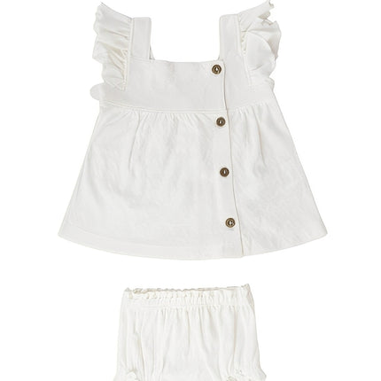 Junior Rouned Dress Set Baby Girl - offWhite