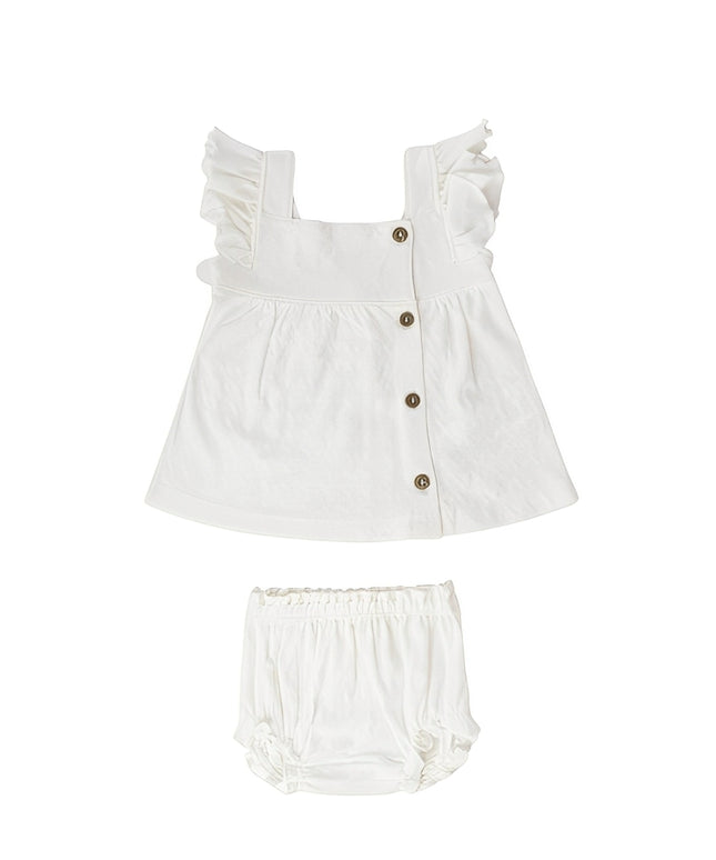 Junior Rouned Dress Set Baby Girl - offWhite