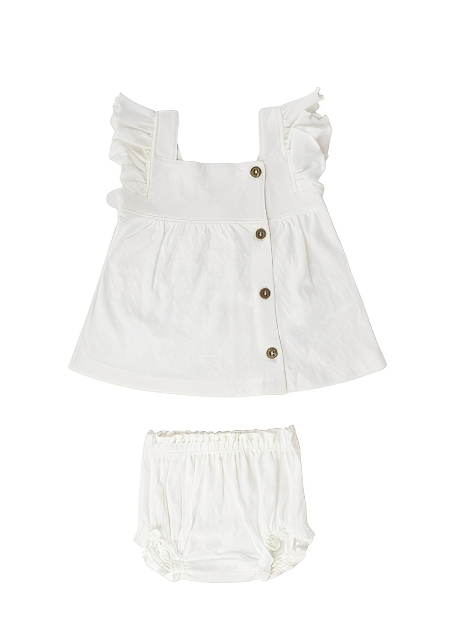 Junior Rouned Dress Set Baby Girl - offWhite