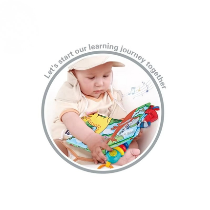 كتاب قماشي تعليمي للأطفال- Soft Animal Tails Cloth Book for Babies