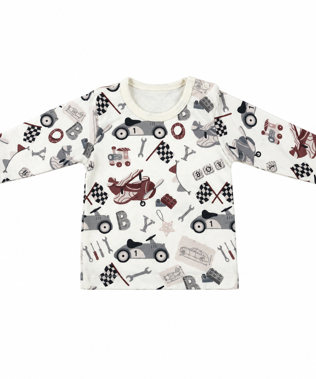 Katjie bodysuit printed cars and planes shape 235