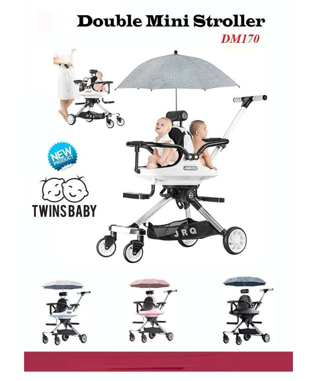 Mini Stroller Double– Twin Comfort, One Stylish Ride! | ميني سترولر للتوأم