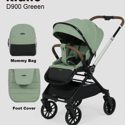 Kidilo Stroller with Mommy Bag + Foot Cover D900 | عربة أطفال من كيديلو مع حقيبة للأم وغطاء للقدمين