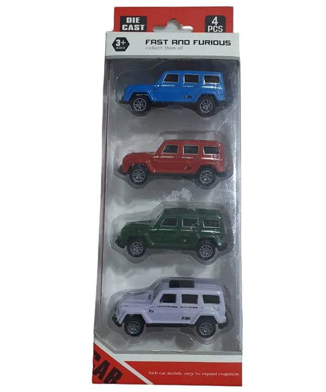 Fast and Furious Die-Cast SUV Car Set – 4 Pieces | مجموعة سيارات دفع رباعي معدنية فاست آند فيوريوس – 4 قطع