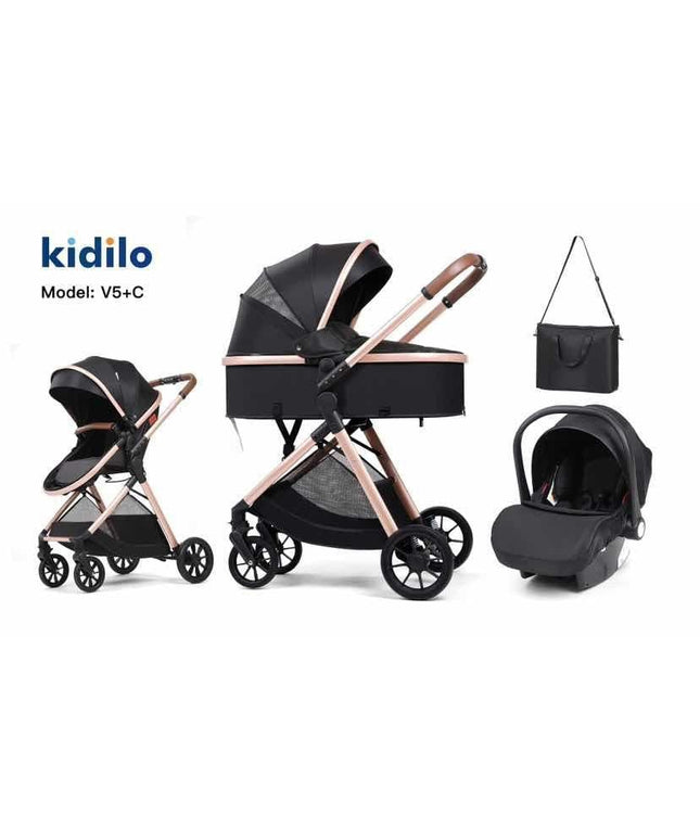 Kidilo V5+Car Seat Baby Stroller عربة الأطفال مع مقعد السيارة
