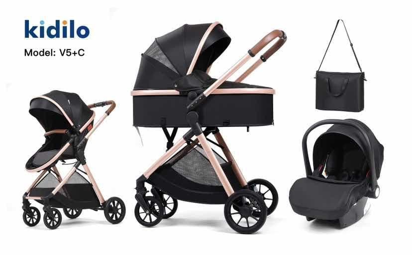 Kidilo V5+Car Seat Baby Stroller عربة الأطفال مع مقعد السيارة