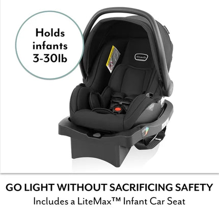 Evenflo Otto+ Travel System with LiteMax Infant Car Seat, Chia Black