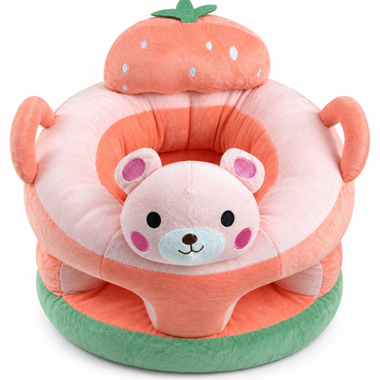 Baby Learn Seat with Bear & Strawberry Design – مسند تعليم الجلوس للأطفال بتصميم الدبدوب والفراولة