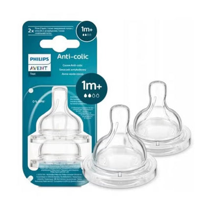 Philips Avent Anti colic Baby Teat slow flow 1m+ ( 2 Pack)
