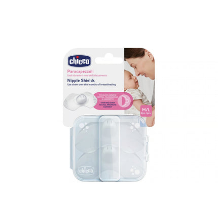 Chicco SkintWoSkin Silicone Nipple Shield M/L | واقي ثدي سيليكون من شيكو سكينت ووسكين - مقاس متوسط/كبير
