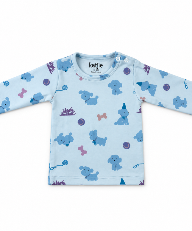 Katjie bodysuit printed blue puppy shape 235