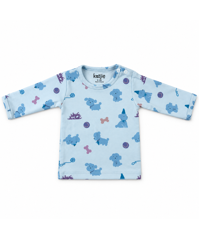 Katjie bodysuit printed blue puppy shape 235