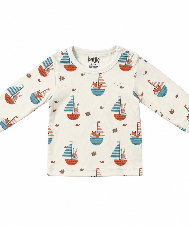 Katjie bodysuit printed boats shape 235