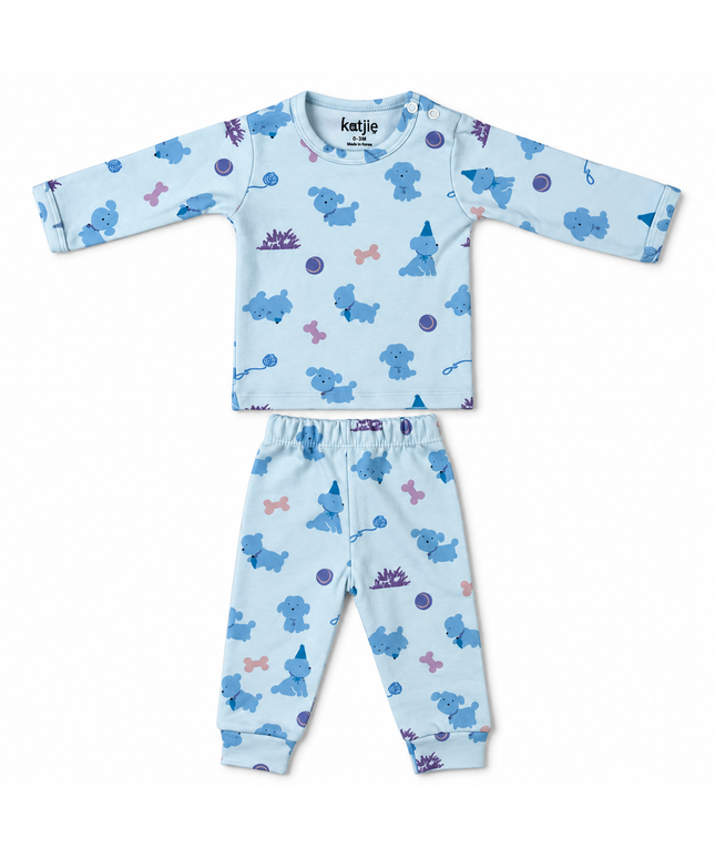 Katjie bodysuit printed blue puppy shape 235