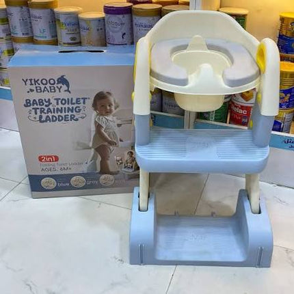 Yikoo Baby 2-in-1 Folding Toilet Training Seat with Step Ladder – 6M+ | مقعد تدريب الحمام للأطفال Yikoo Baby ‏2 في 1 قابل للطي مع سلم – +6 شهور