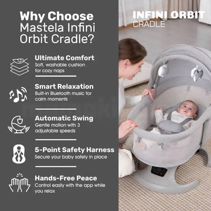 Mastela InfiniOrbit Smart Electric Baby Cradle & Swing | سرير هزاز كهربائي للأطفال Mastela InfiniOrbit