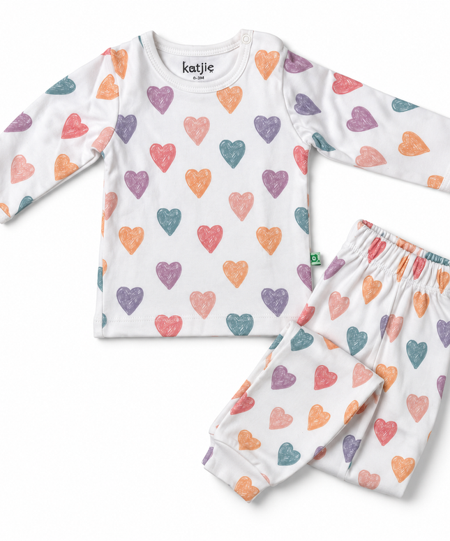 Katjie bodysuit printed hearts shape 235
