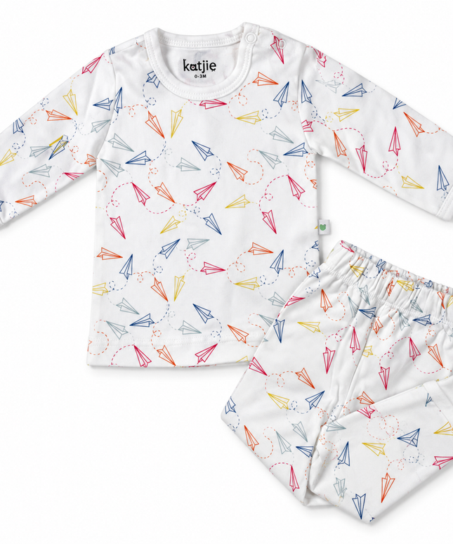 Katjie bodysuit printed paper plane shape 235